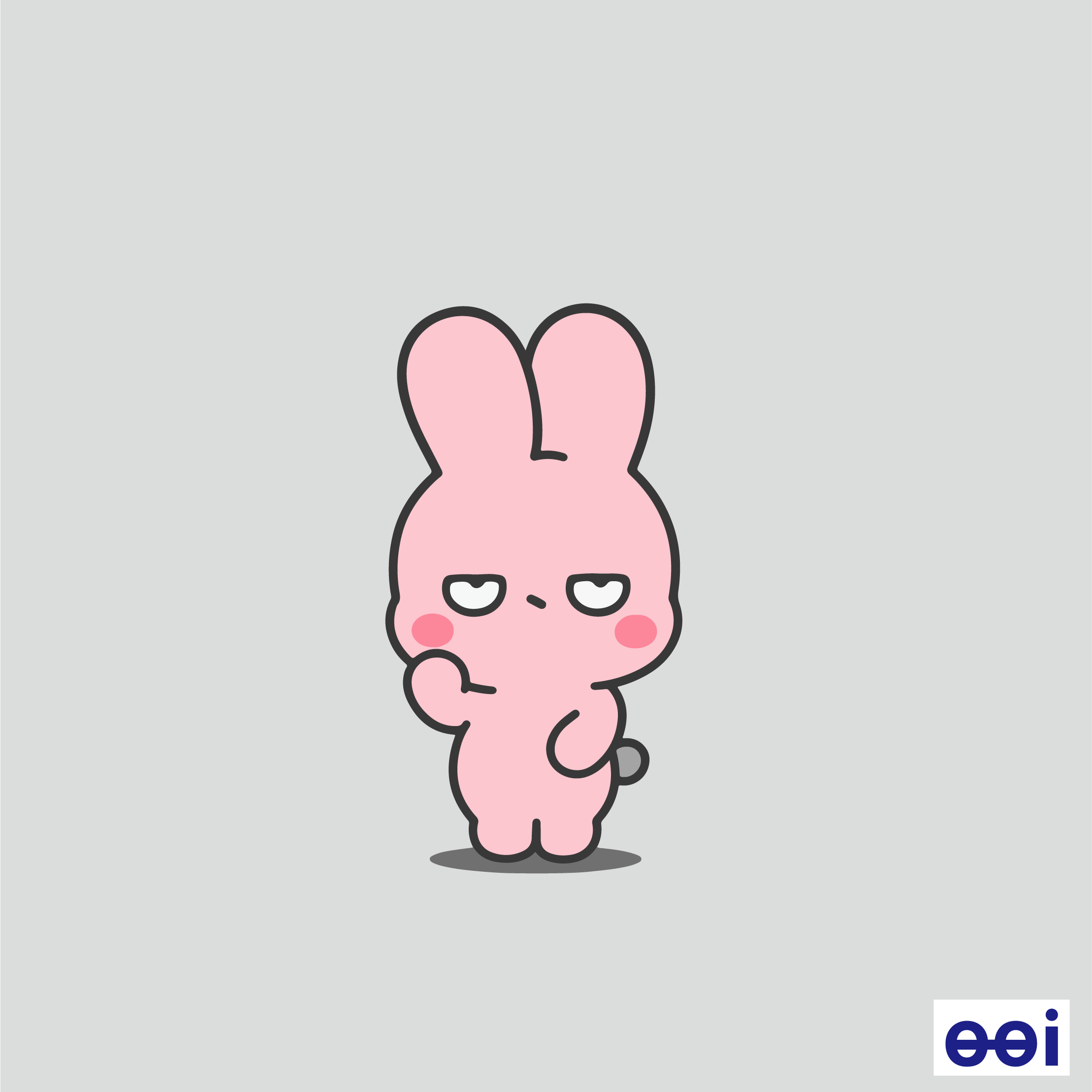 ピンクのうさぎキャラクターを使ったPOPデザイン